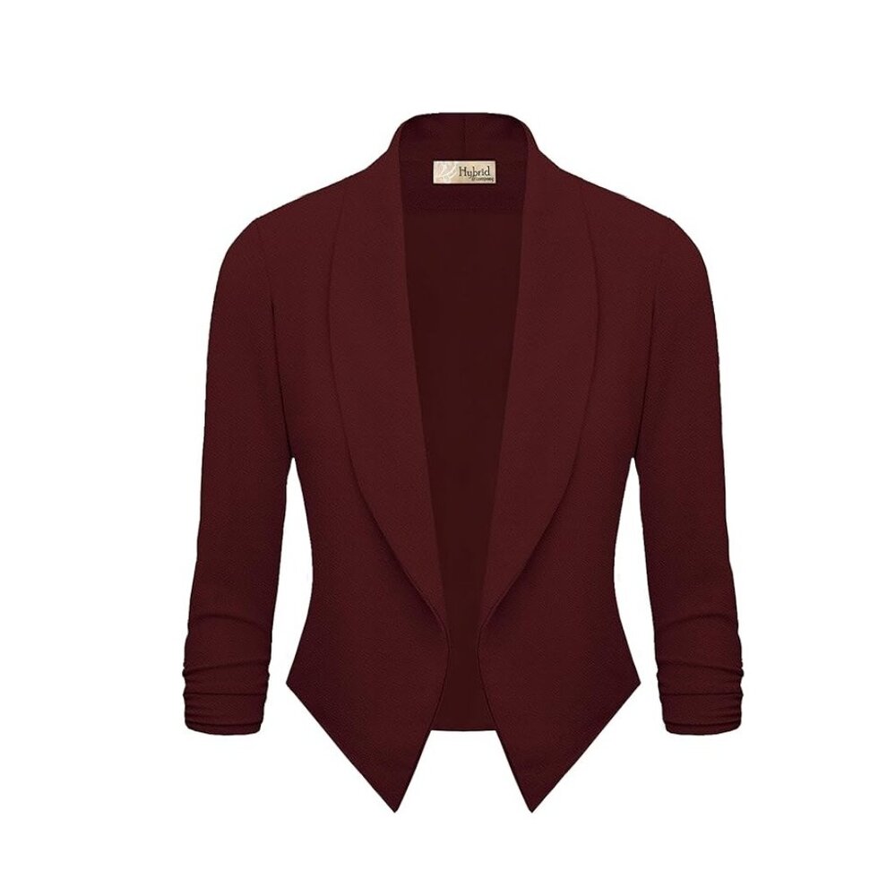 Wine Open Front Blazer (1X)